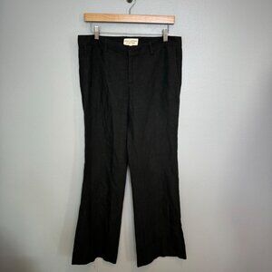NILI LOTAN 100% linen wide leg linen pants in carbon size 8